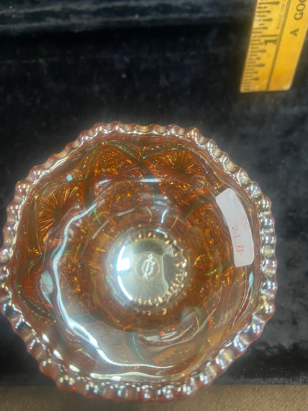 Vintage Marigold Carnival Glass Toothpick Holder Imperial Glass Company
