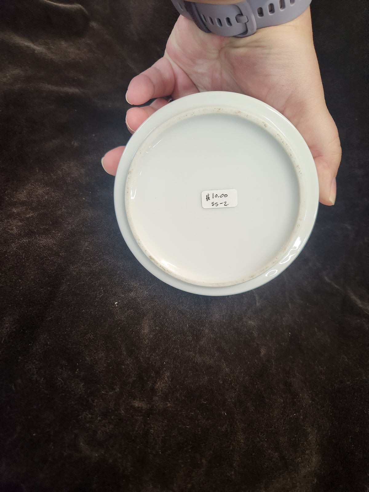 Vintage White Porcelain Floral Ashtray