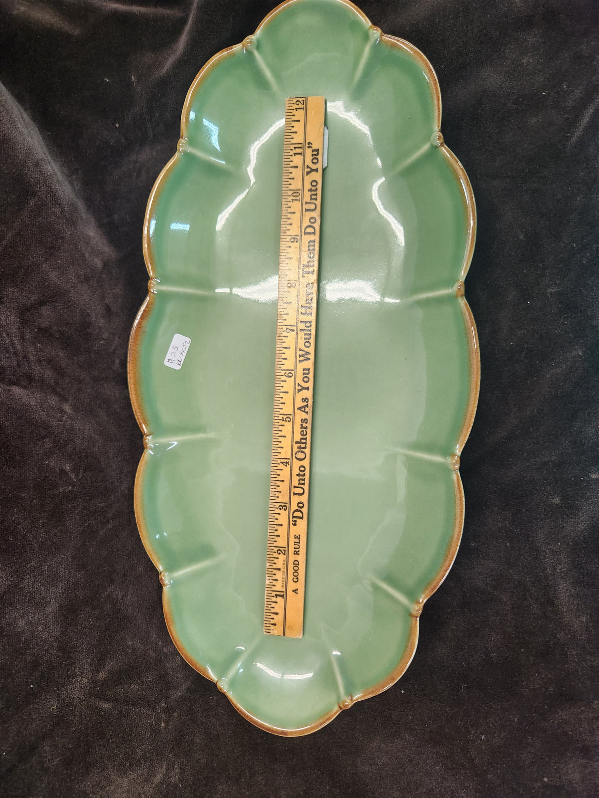Southern Living at Home Green Scalloped Ceramic Serving Platter