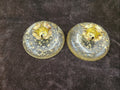 Vintage Lucite Taper Candle Holders Embedded with Gold-Tone Flakes