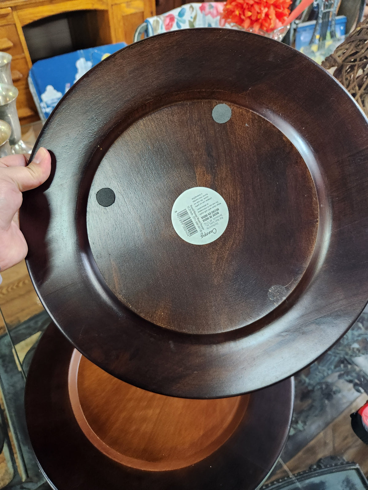 3 Noritake Kona Wood Chargers
