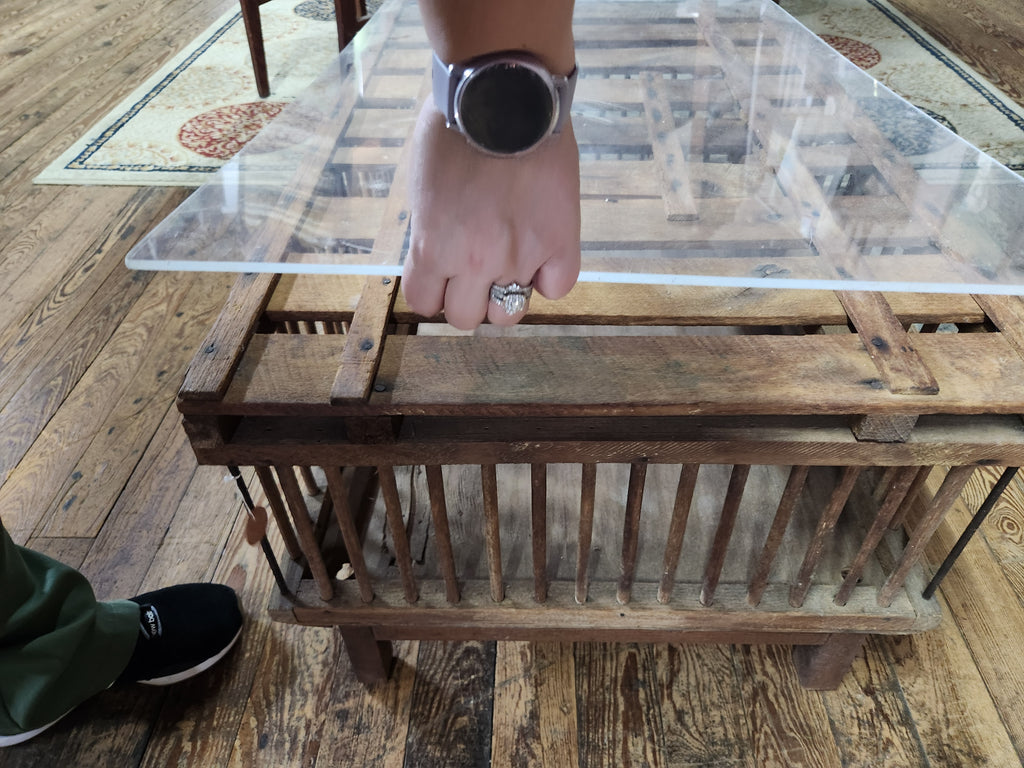 Vintage Upcycled Chicken Crate Coffee Table