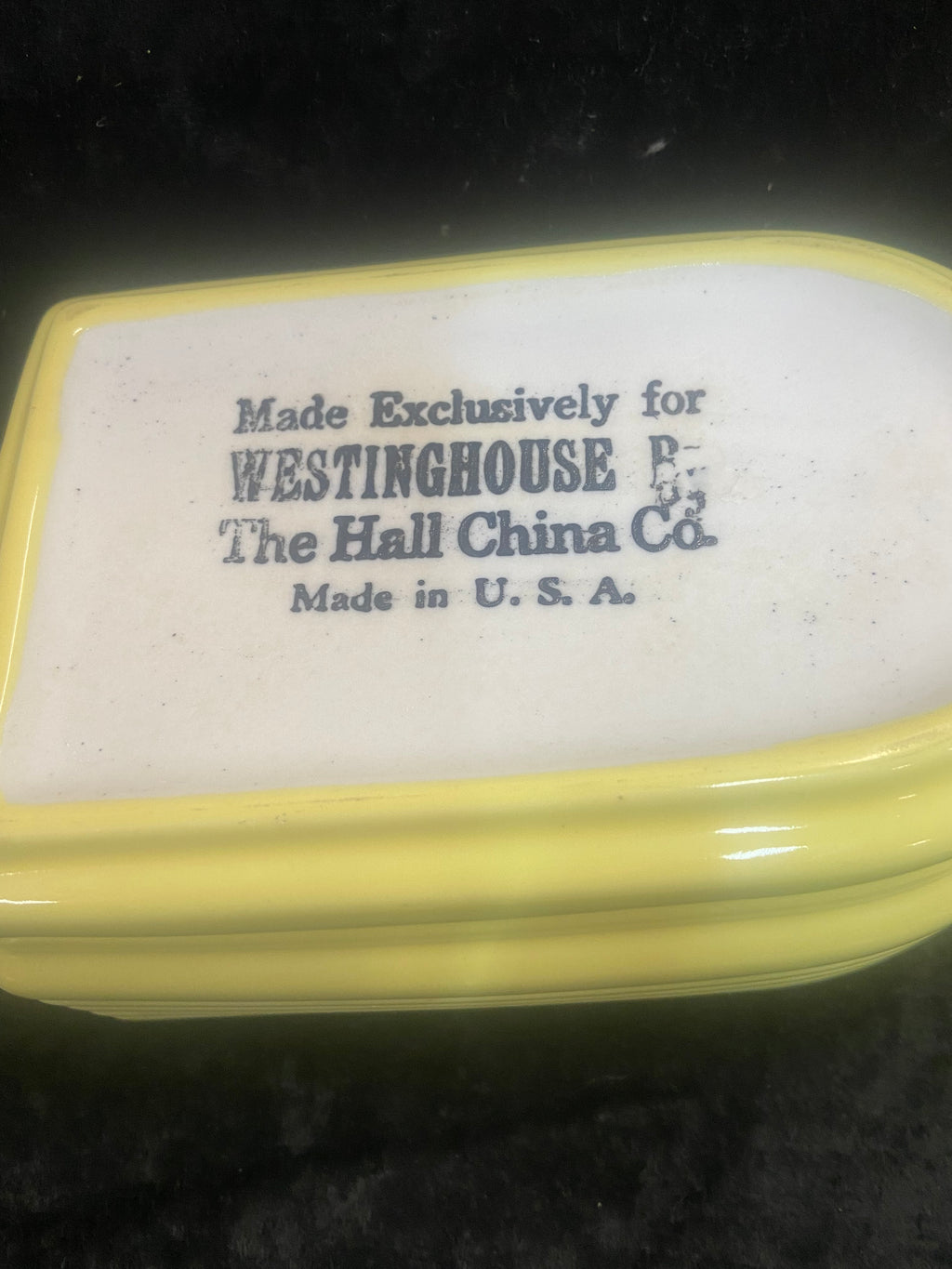 Vintage Yellow Hall China Company Westinghouse Refrigerator Dish 1930's-40's USA