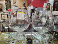 2 Clear Glass Brandy Snifters with a Short Stem and a Rounded, Bulbous Bowl