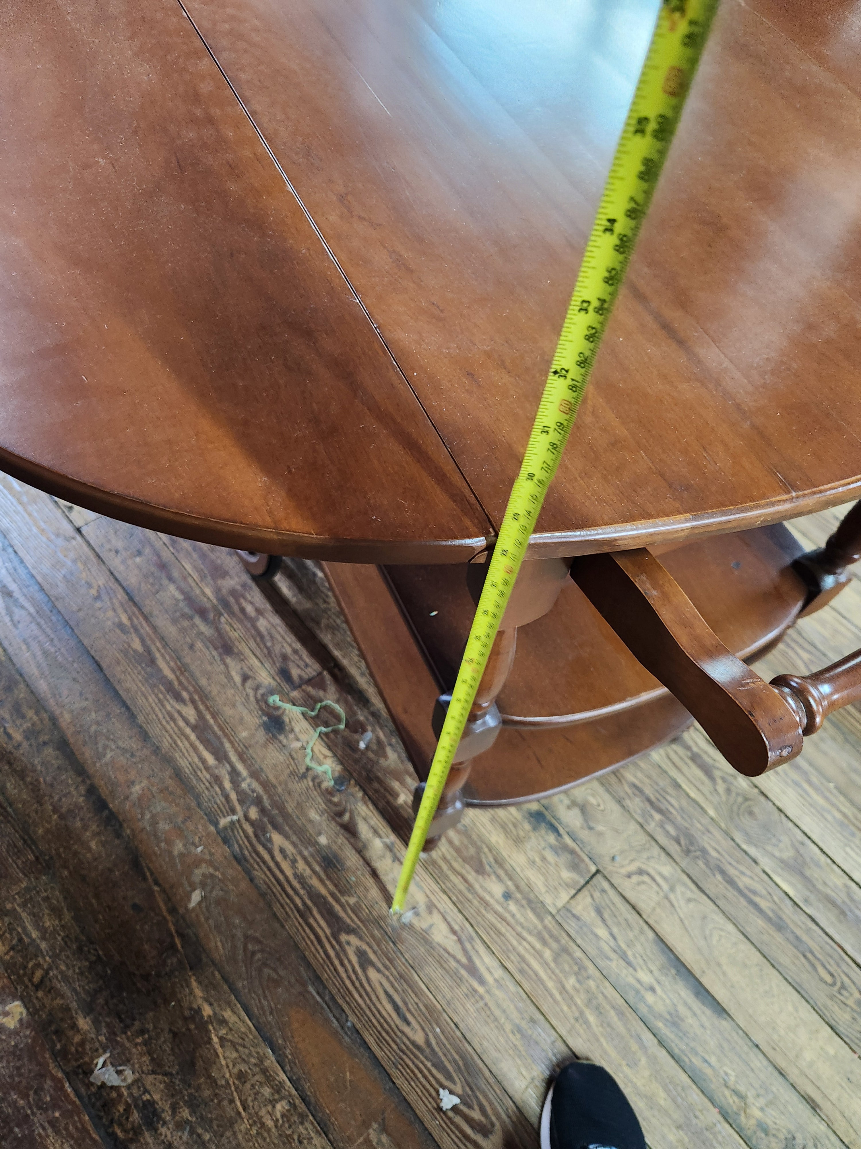 VIntage Solid Wood Drop-Leaf Tea & Bar Cart