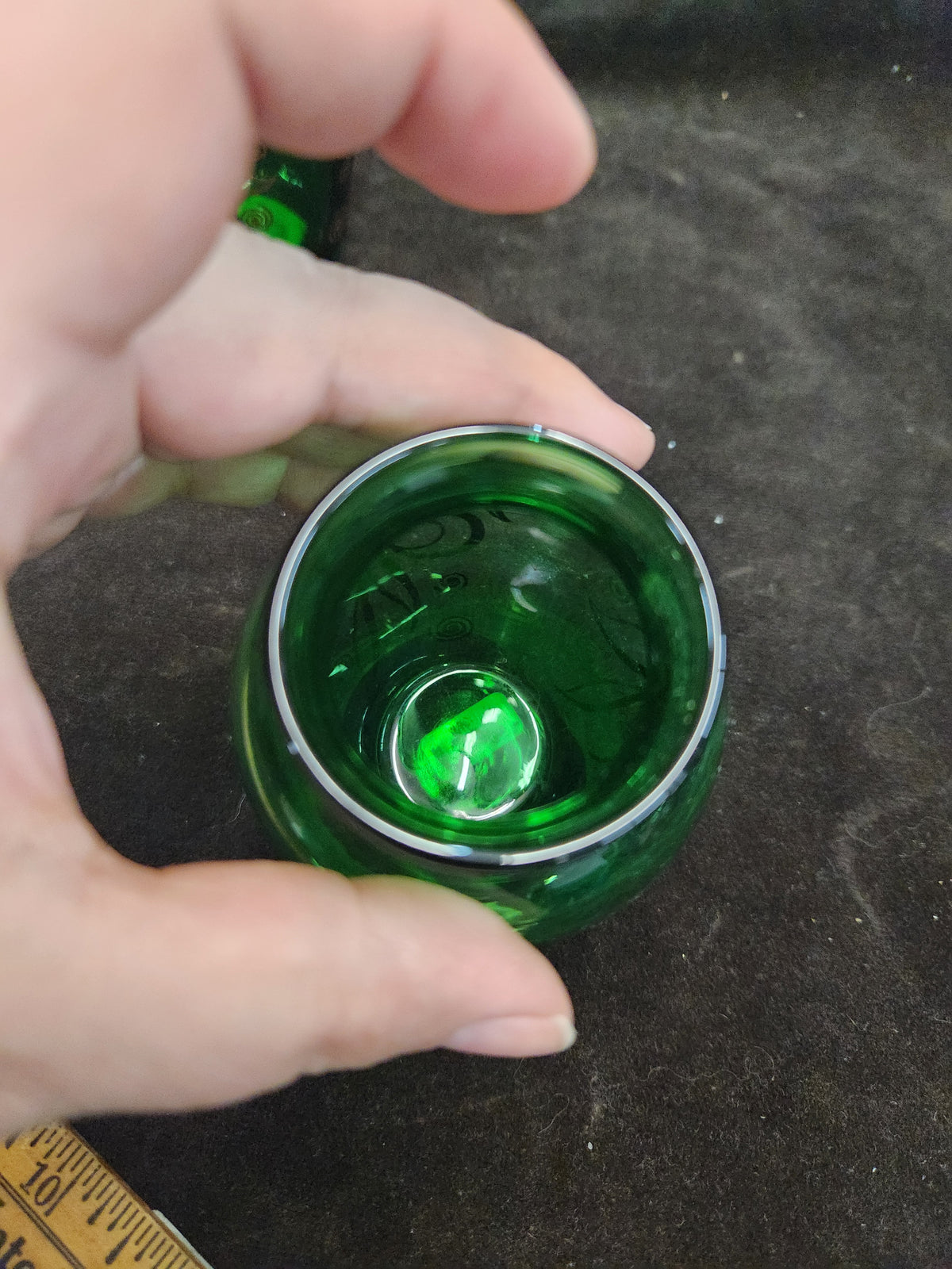 Mid-century Anchor Hocking Miniature Emerald Green Glass Bud Vase