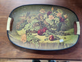 Vintage Oval Serving Tray Classic Still Life Fruit & Floral