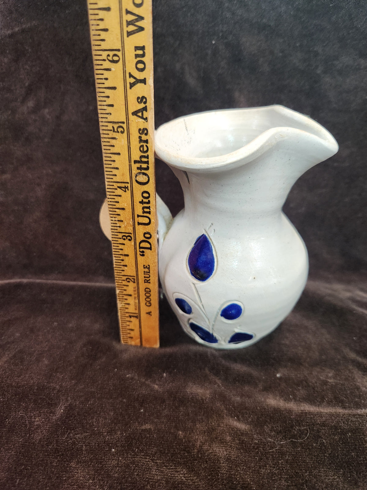 Vintage Williamsburg Pottery Salt-Glazed Stoneware Small Pitcher