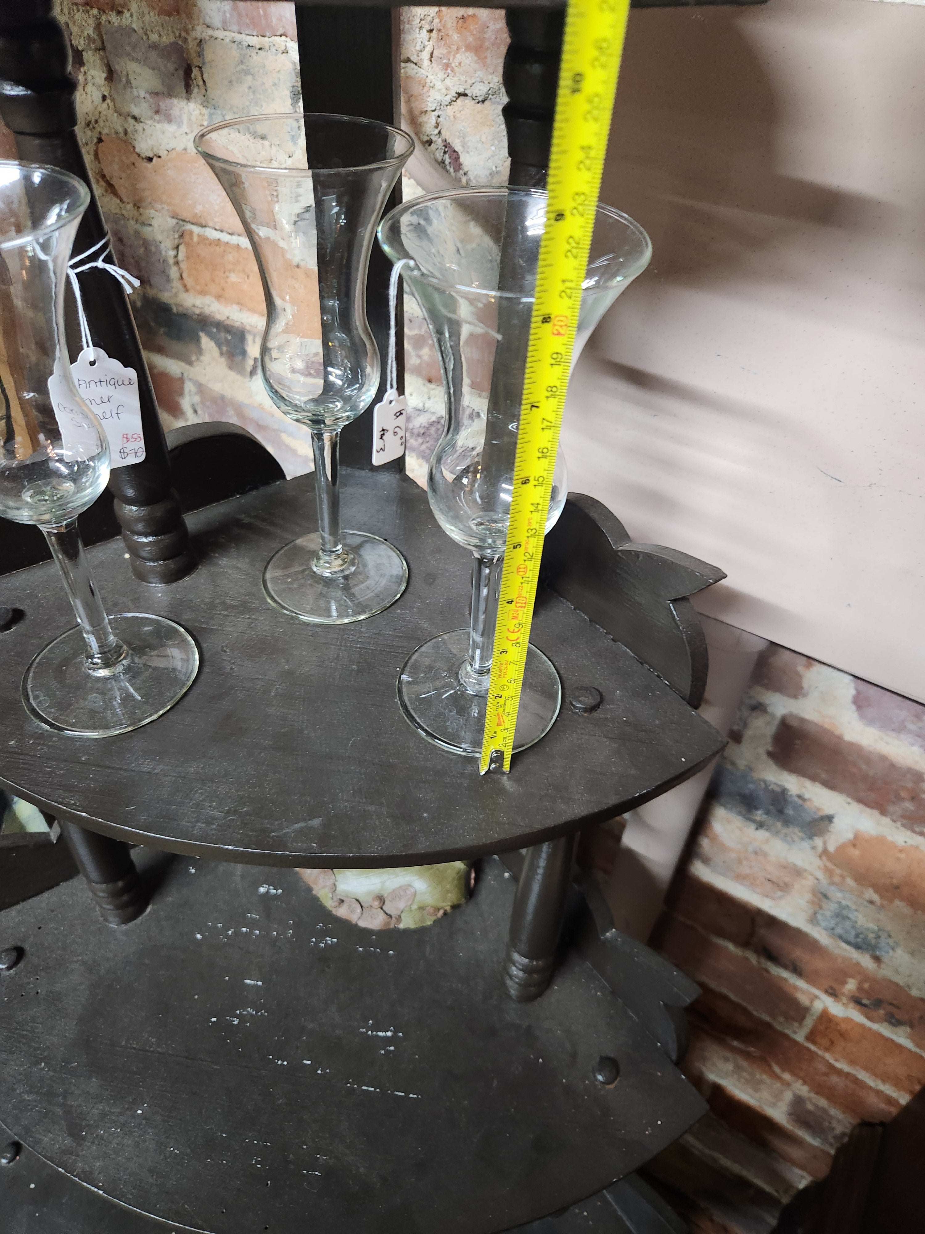 3 Vintage Bell-Shaped Cordial Glasses
