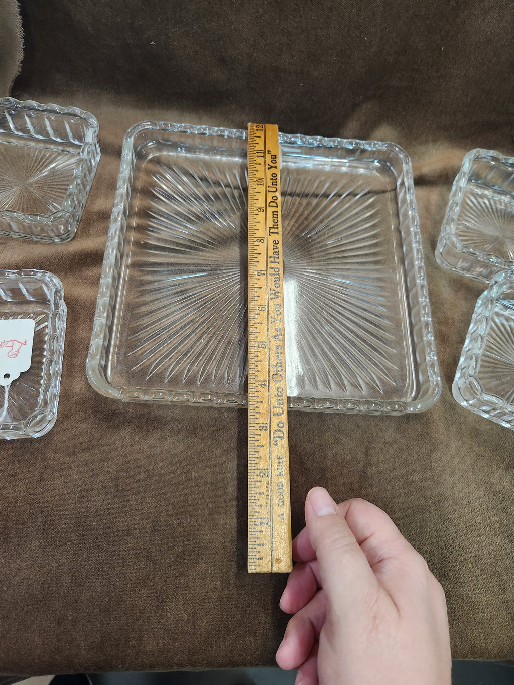 1950's Vintage Clear Pressed Glass 5 Piece Relish or Serving Set