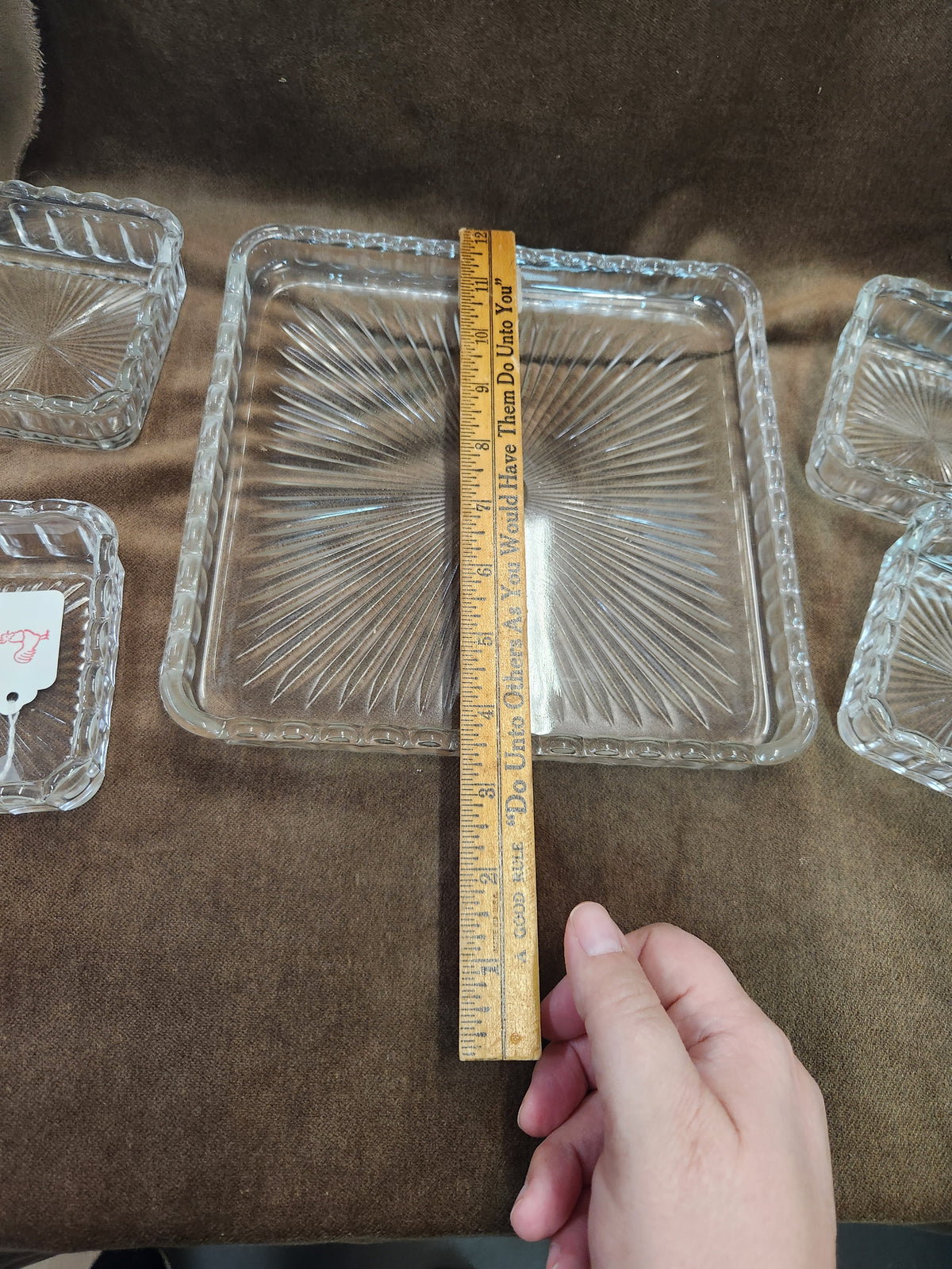 1950's Vintage Clear Pressed Glass 5 Piece Relish or Serving Set