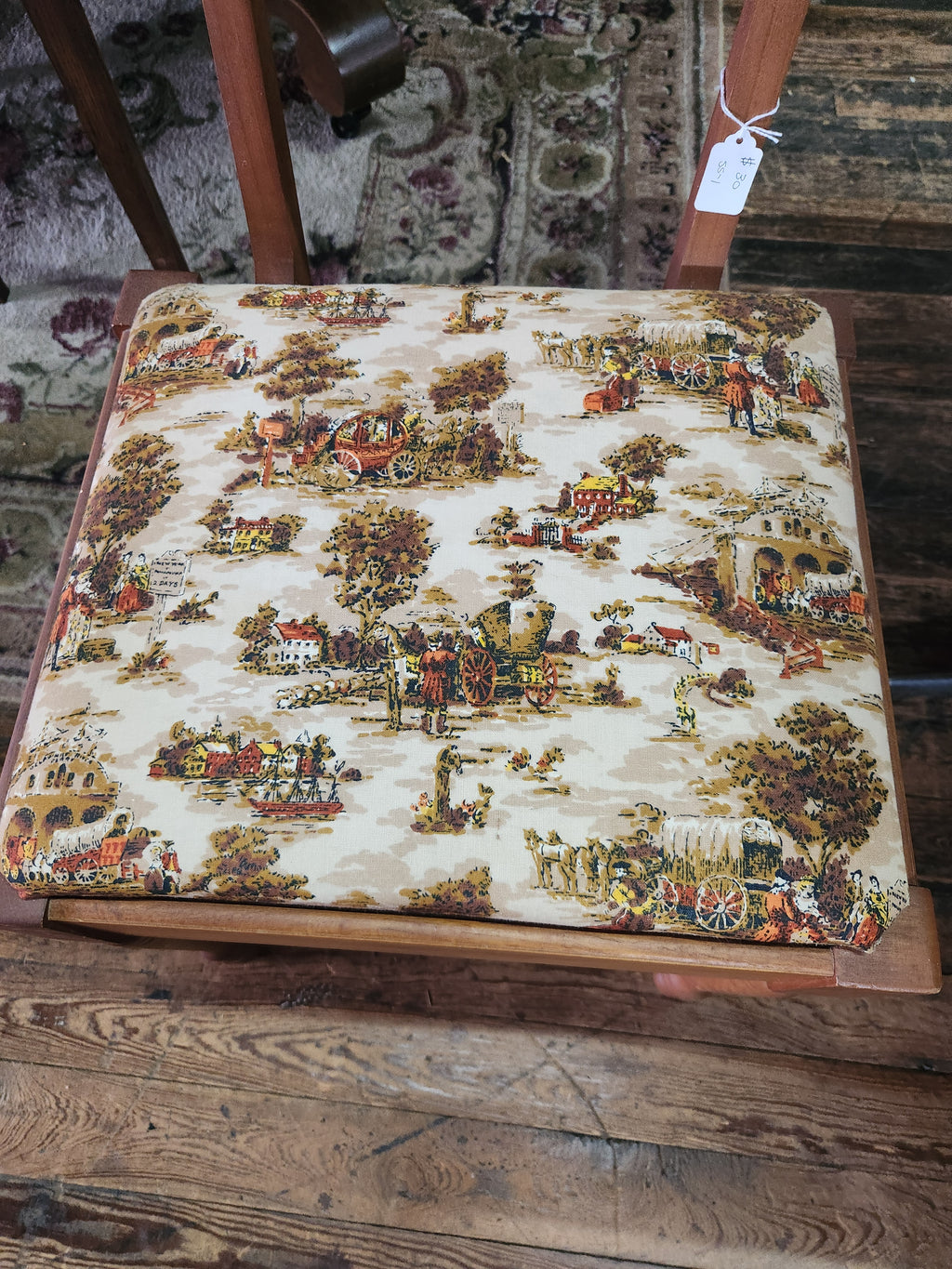 Vintage 1970s Storage Sewing Chair