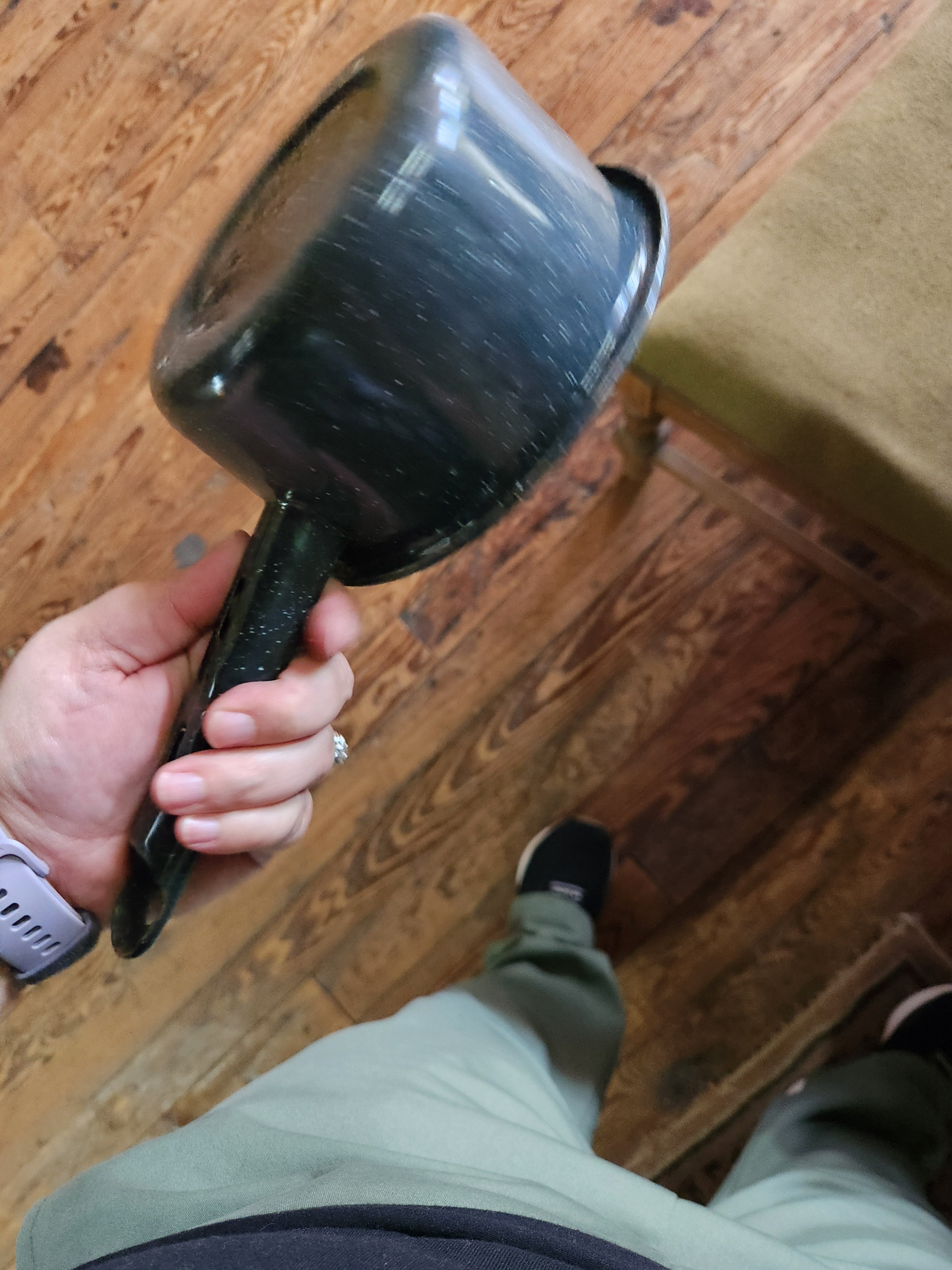 Granite Ware Black Speckled Enamel Small Saucepan