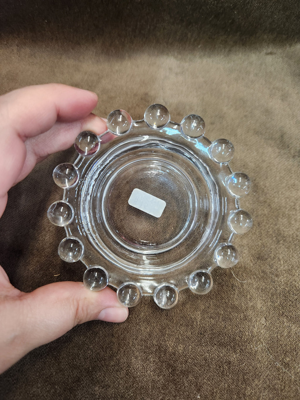 Vintage Clear Glass Bubble Ashtray or Trinket Dish