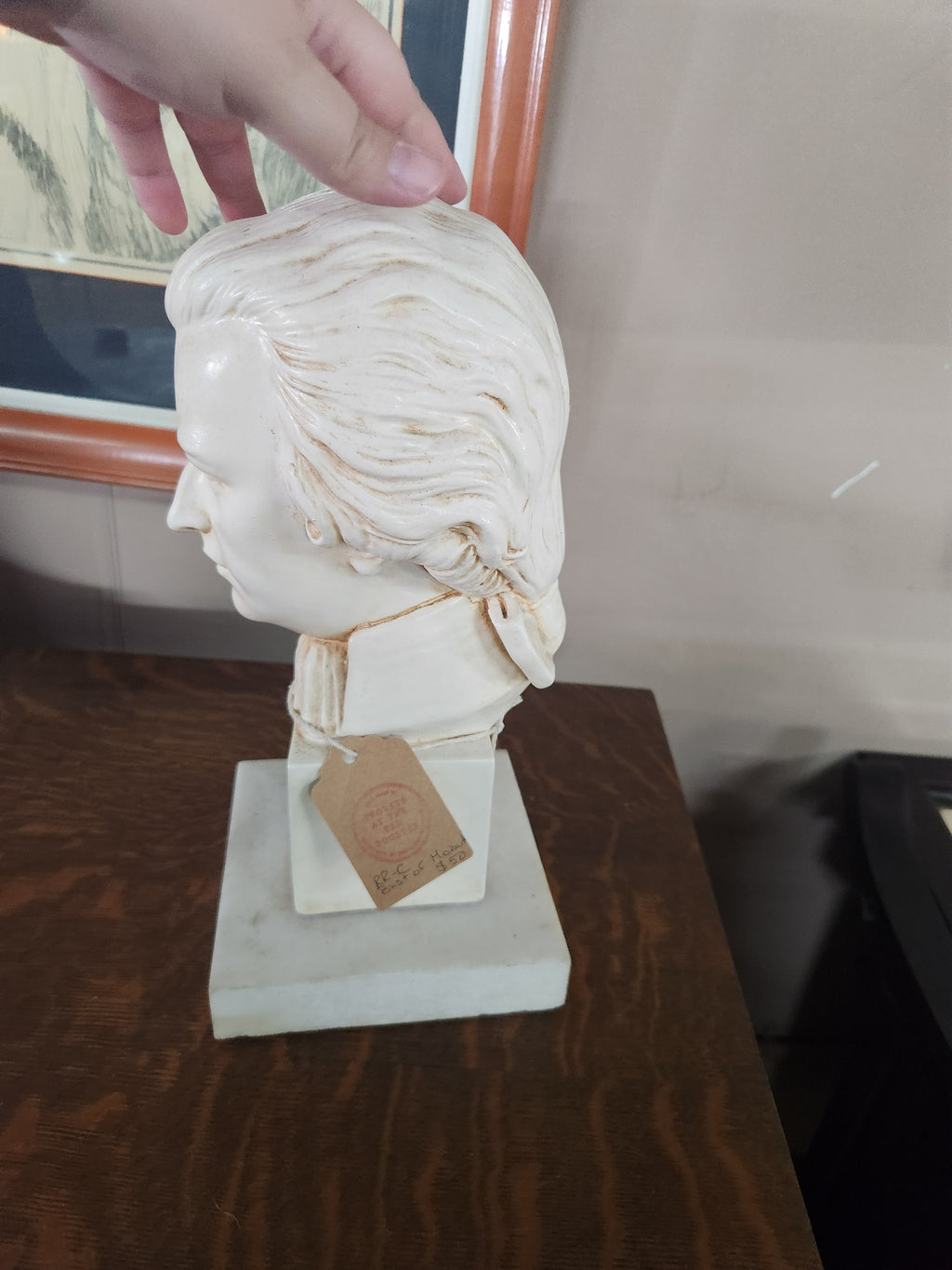 Vintage Alabaster Composite Bust Mozart