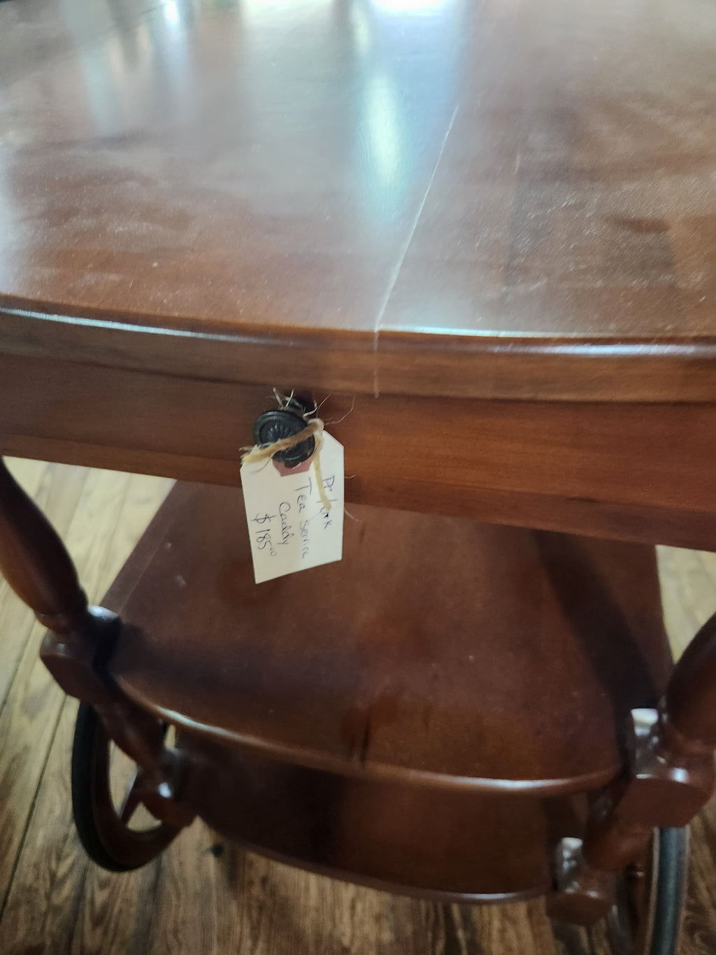 VIntage Solid Wood Drop-Leaf Tea & Bar Cart