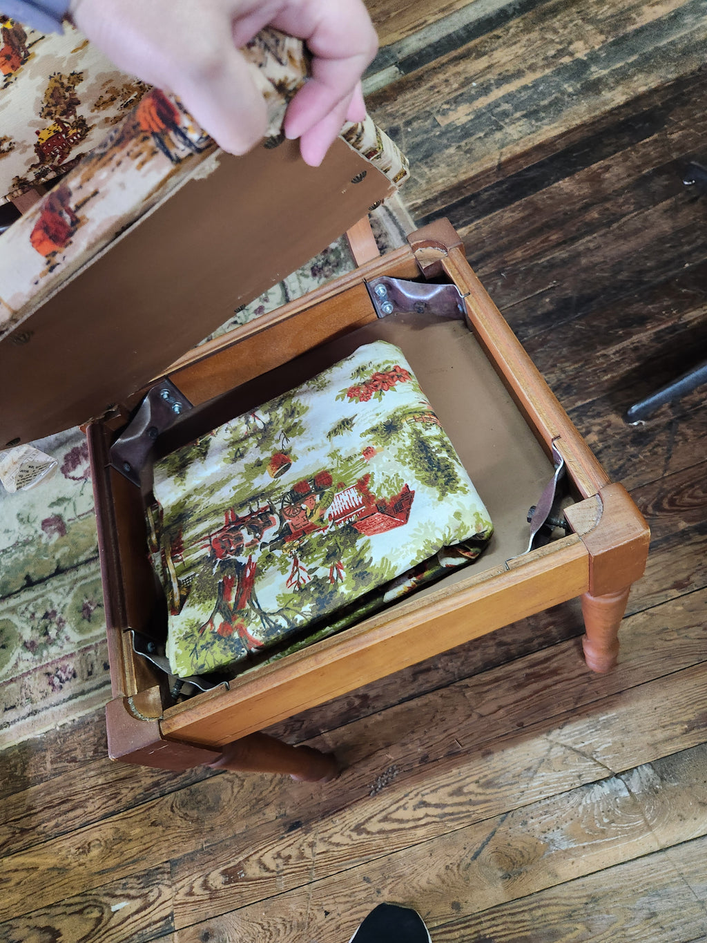 Vintage 1970s Storage Sewing Chair