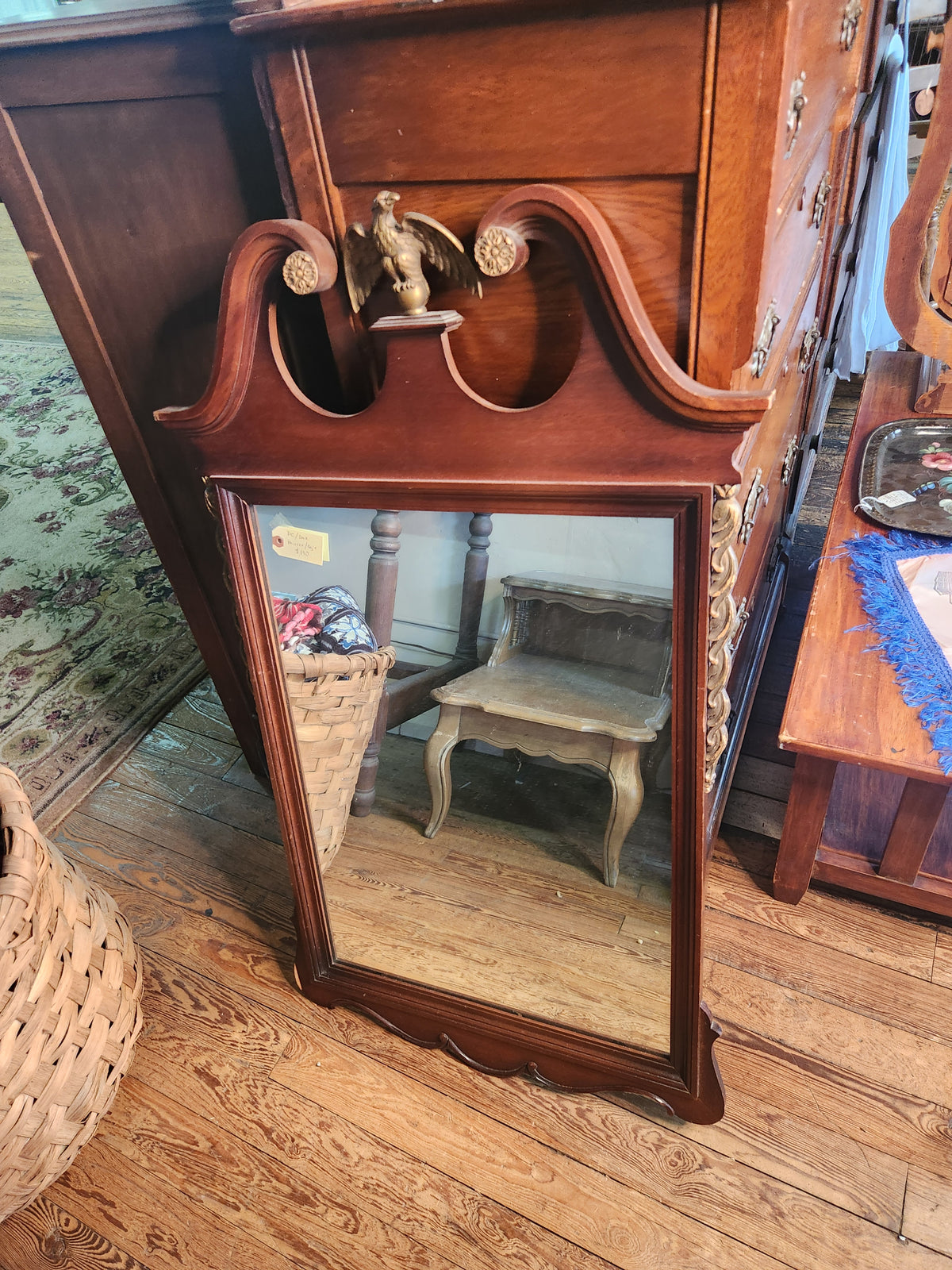 Vintage Ethan Allen Georgian Court Chippendale Style Wall Mirror