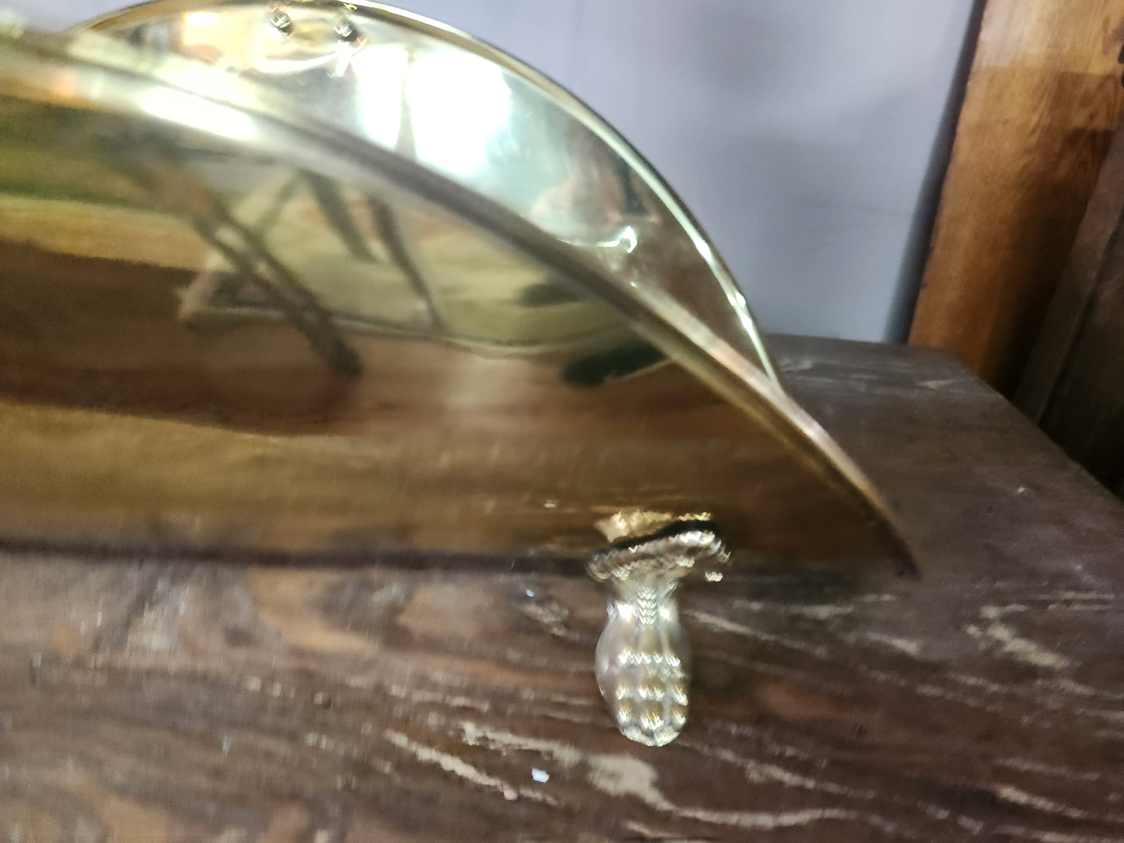 Vintage Hollywood Regency Solid Brass Firewood Log Holder
