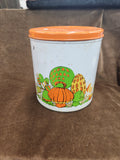 Vintage 70's Metal Kitchen Canister Ballonoff Mushrooms