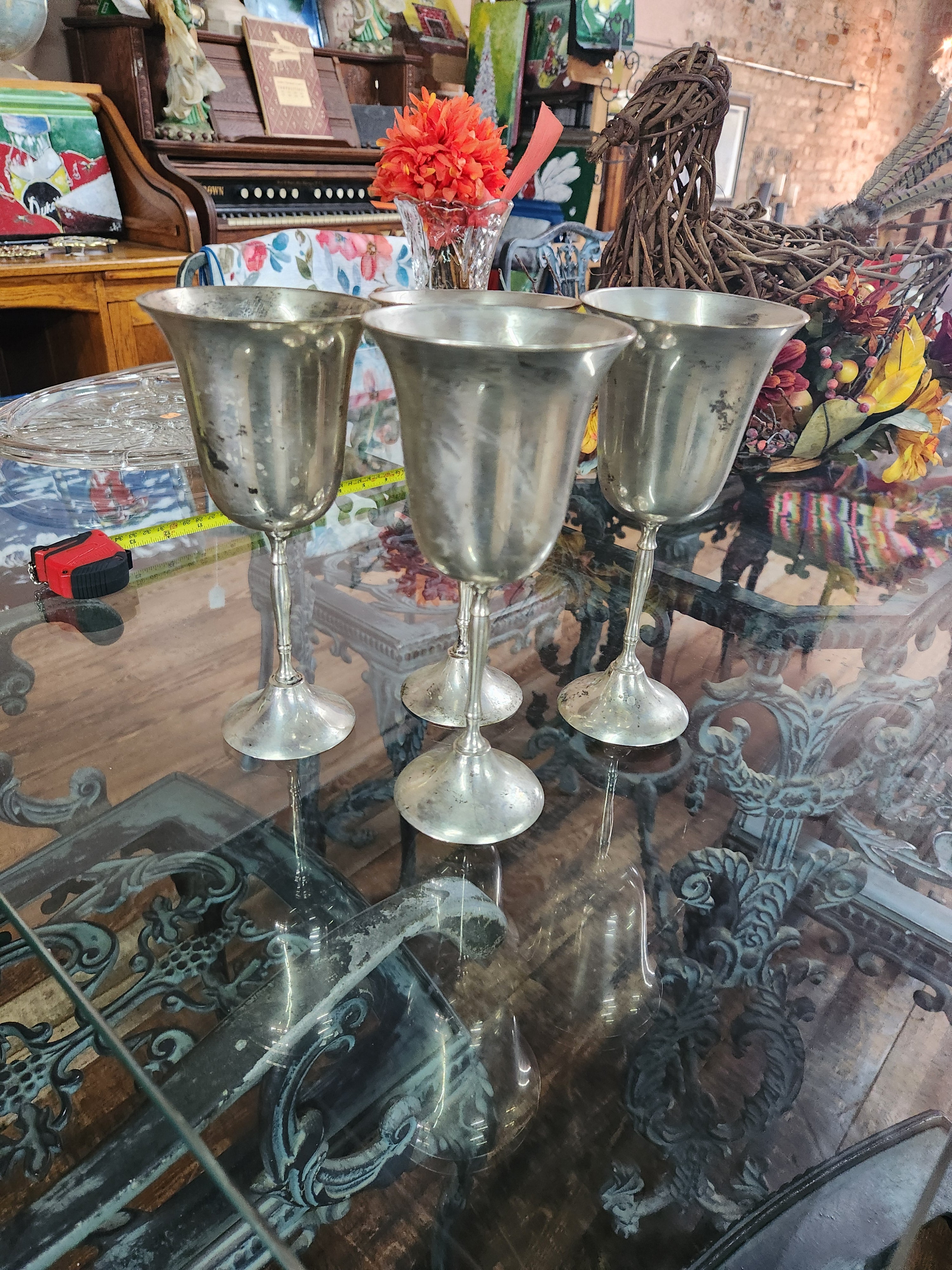 4 Silver Plated Goblets International Silver Company India