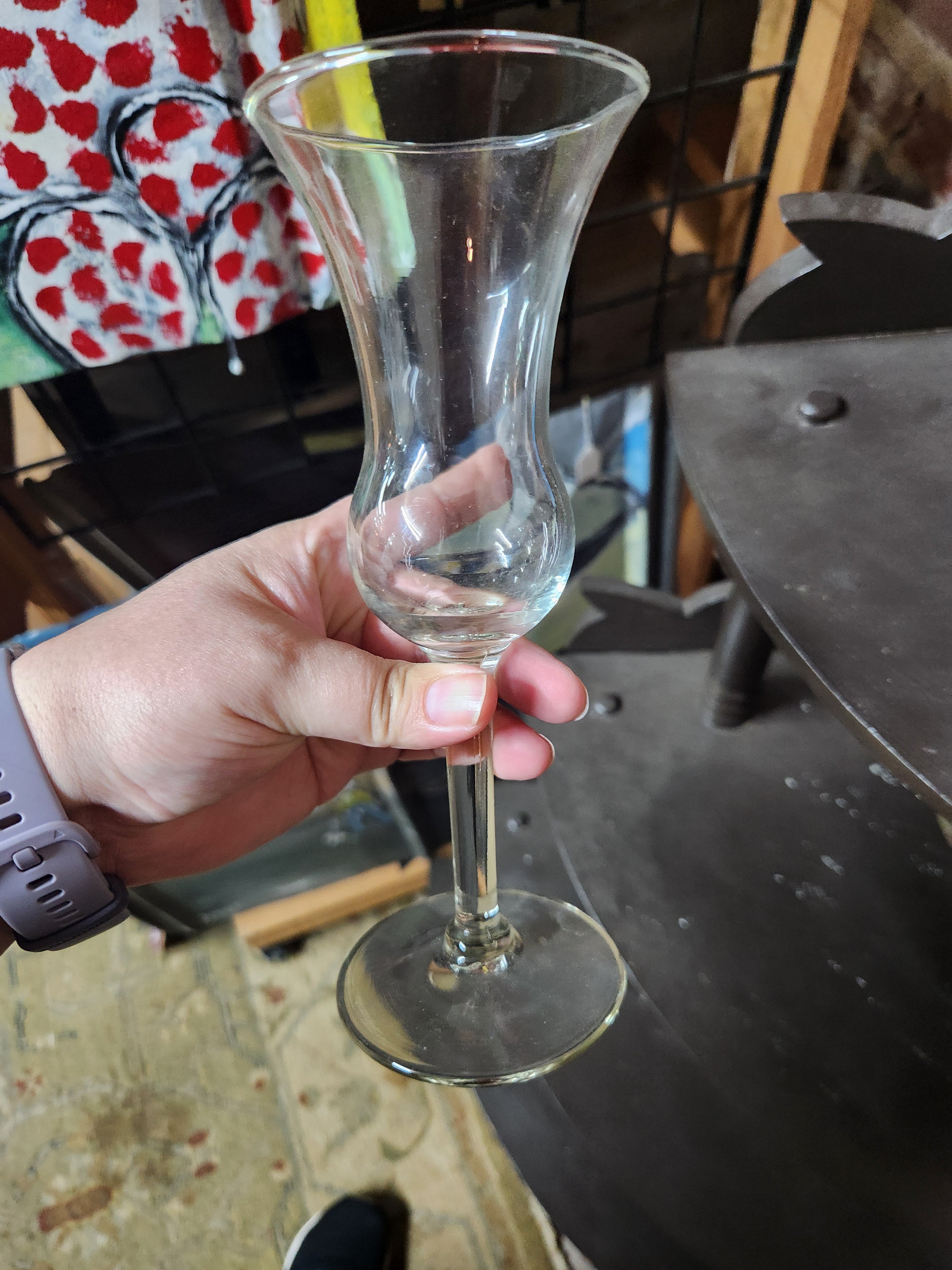 3 Vintage Bell-Shaped Cordial Glasses