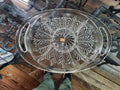 Vintage 5-Section Divided Oval Relish/Appetizer Serving Tray "Feather" Pattern Jeannette Glass Company