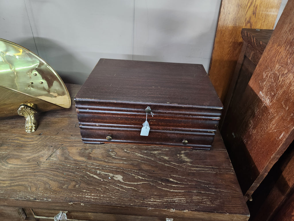 Vintage Wooden Silverware Storage Chest