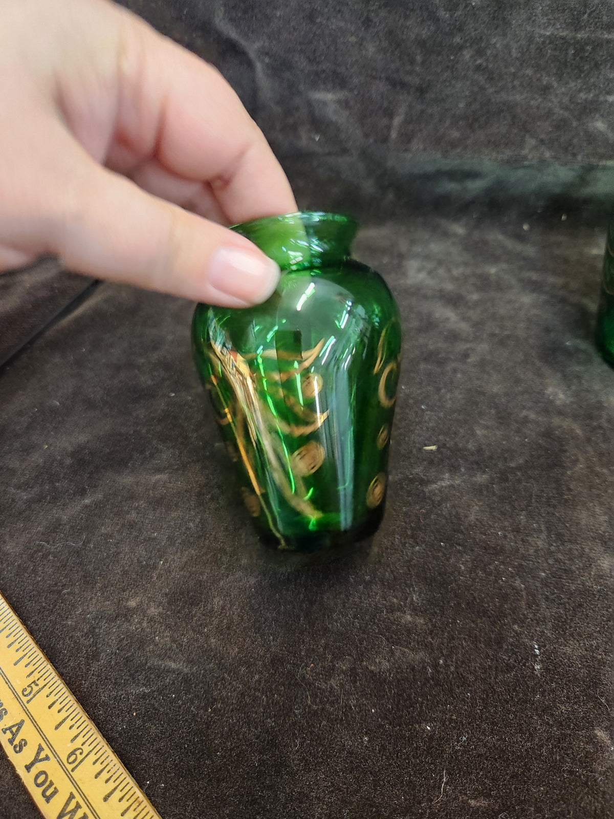 Mid-century Anchor Hocking Miniature Emerald Green Glass Bud Vase
