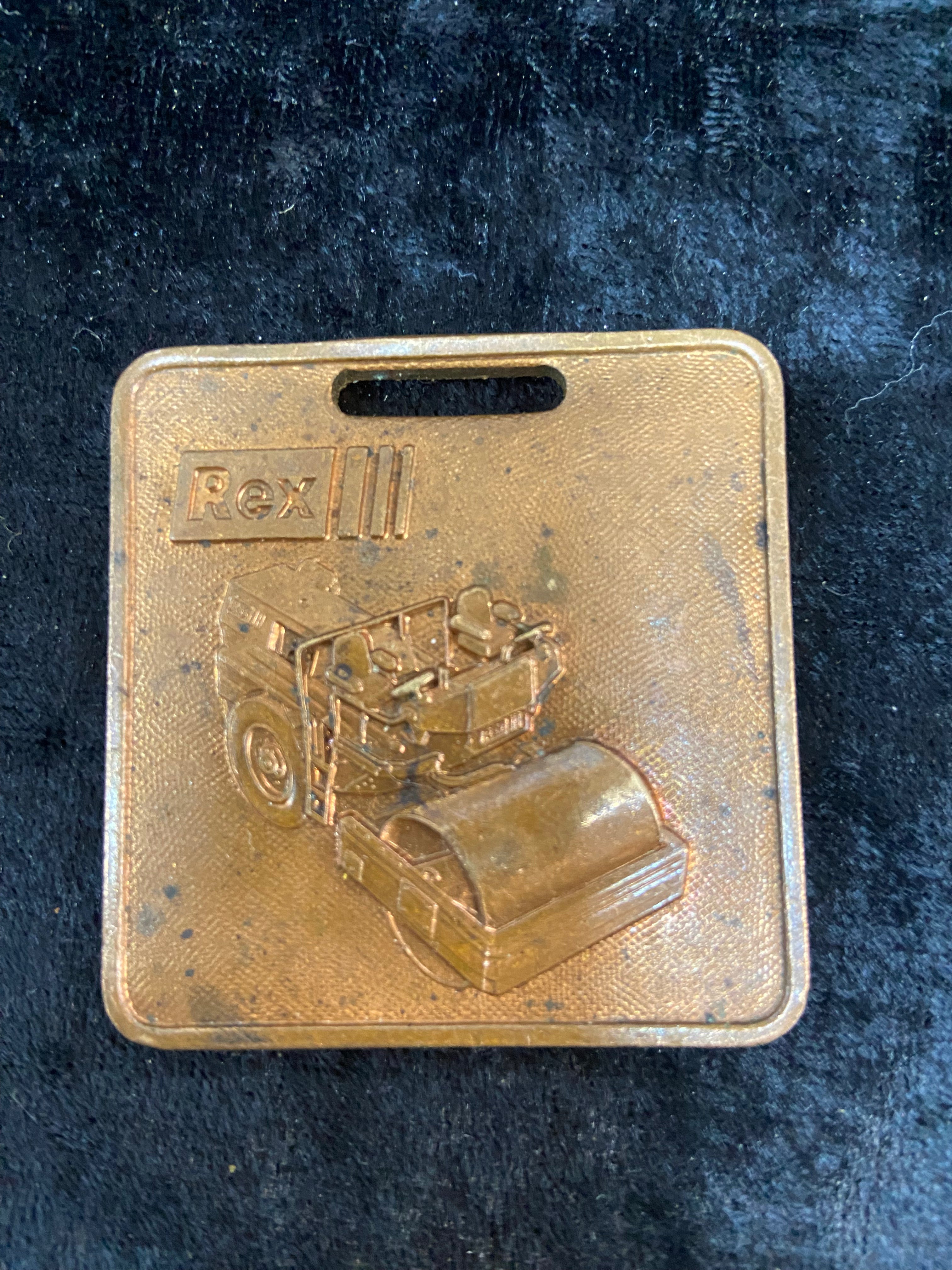 Vintage Brass  Rex Construction Machinery Pocket Watch Fob