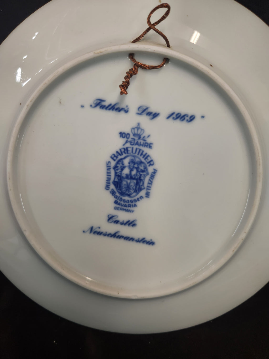 Vintage 1969 Bareuther Father's Day(Vatertag) Porcelain Collector Plate Featuring Castle Neuschwanstein