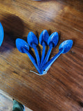 5 Blue & White Speckled Enamelware Spoons