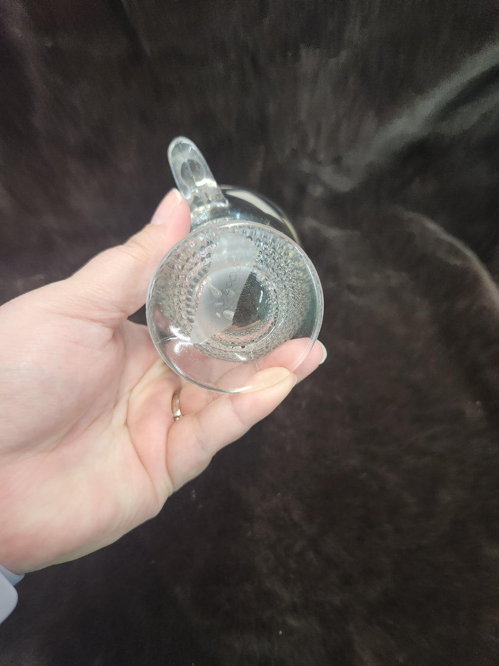 Vintage Duncan & Miller Clear Glass Creamer Teardrop Pattern