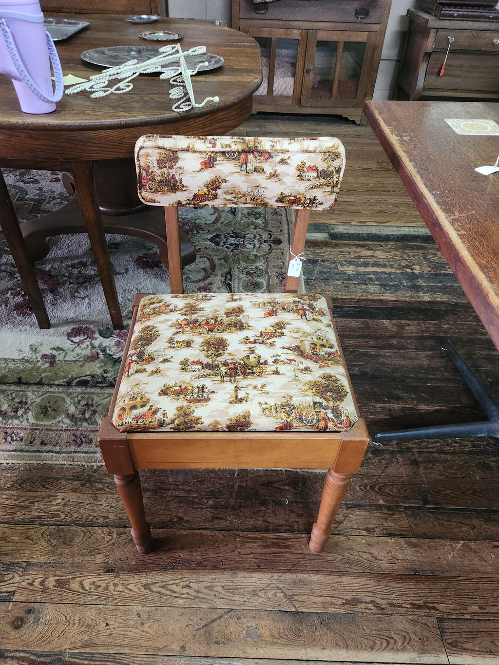 Vintage 1970s Storage Sewing Chair