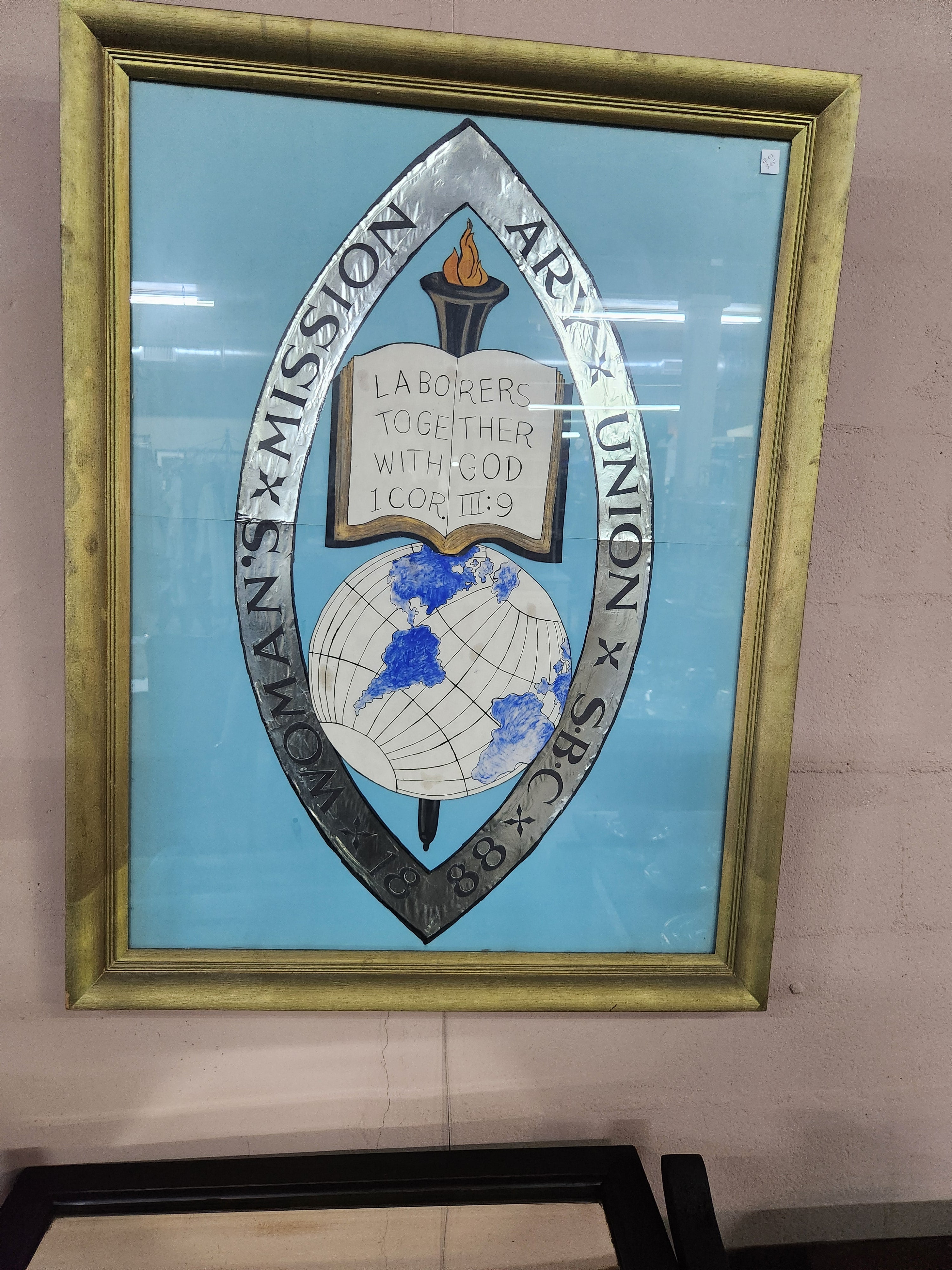 Framed Textile Artwork Historical Emblem of the Woman's Missionary Union