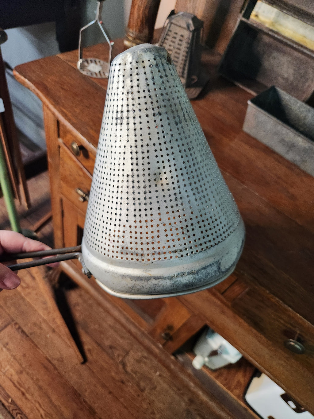 Vintage Aluminum Canning Cone Strainer