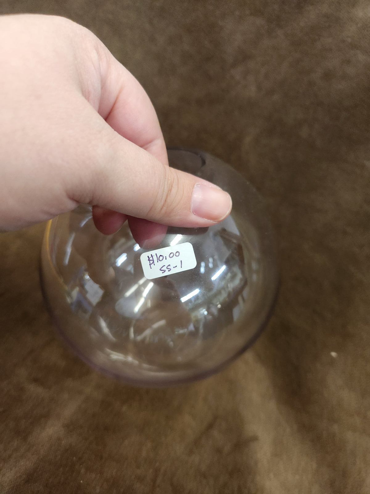 Vintage Clear Glass Bubble Bowl Vase