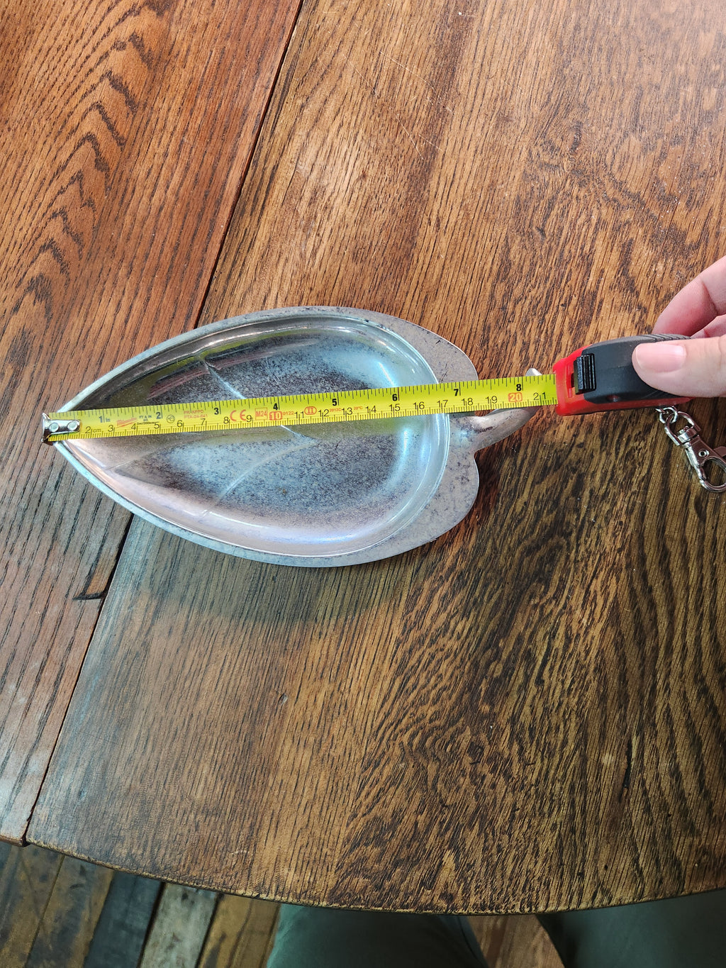 Vintage Mid-Century Modern Cast Aluminum Leaf-Shaped Trinket Dish 1950s
