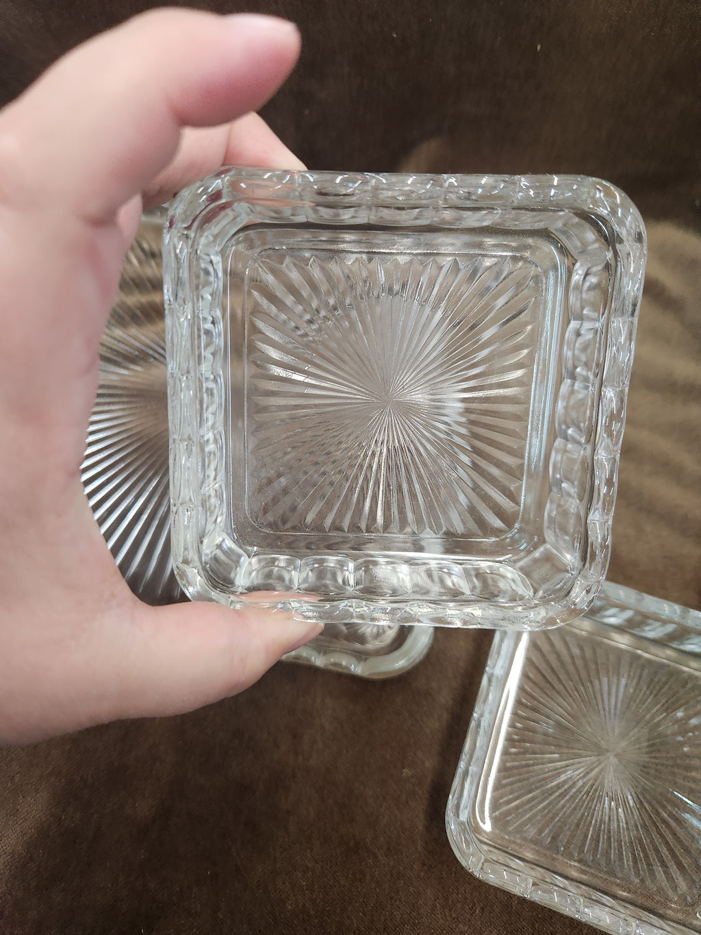1950's Vintage Clear Pressed Glass 5 Piece Relish or Serving Set