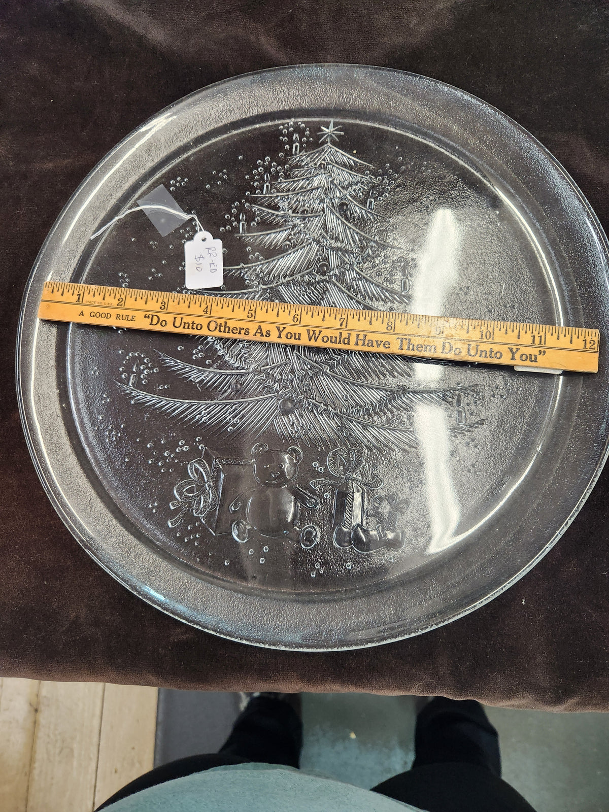 Vintage Duralex Christmas Platter Made in France by Les Verreries de Saint-Gobain