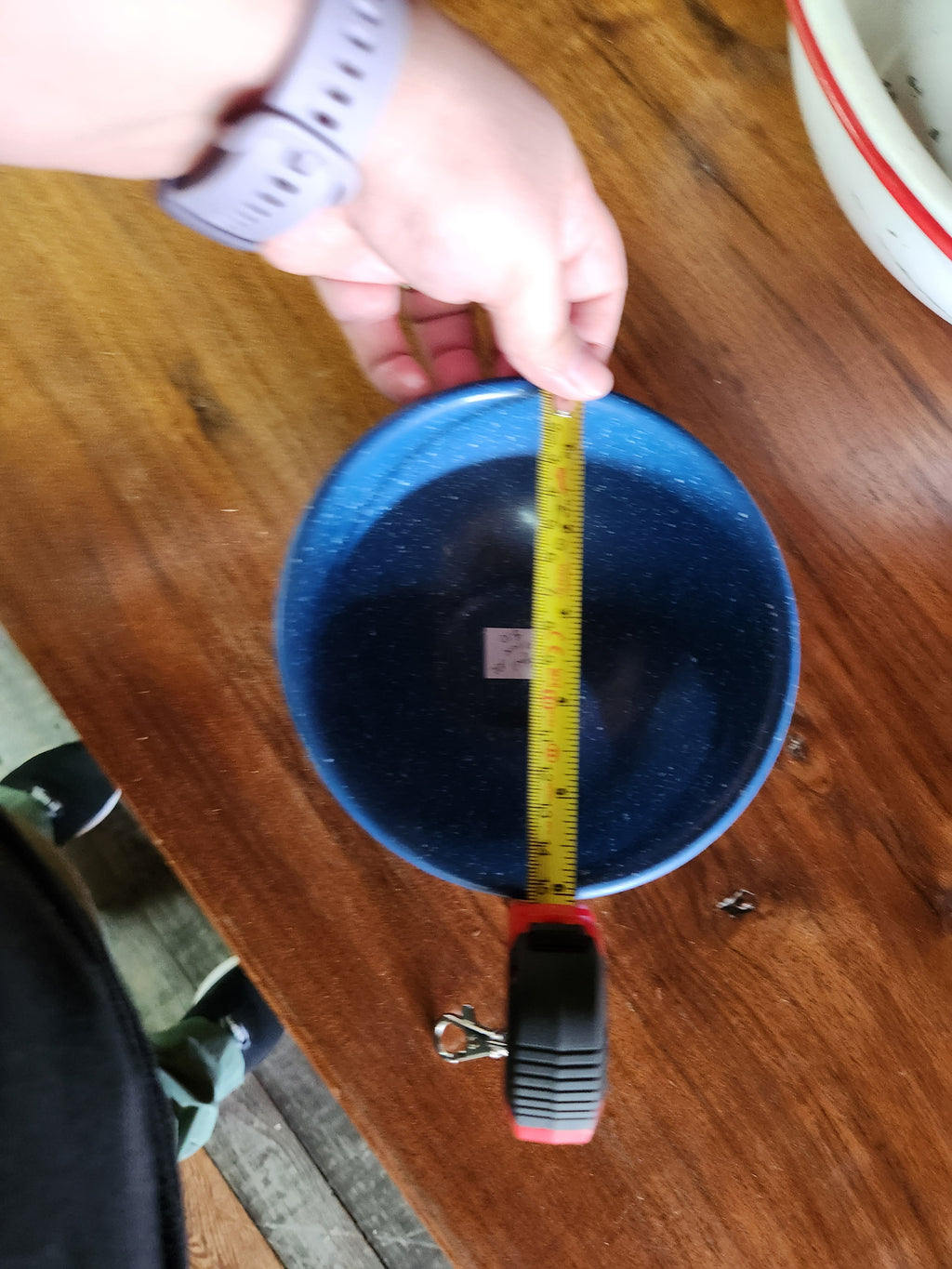 Blue Spatterware Enamel Bowl