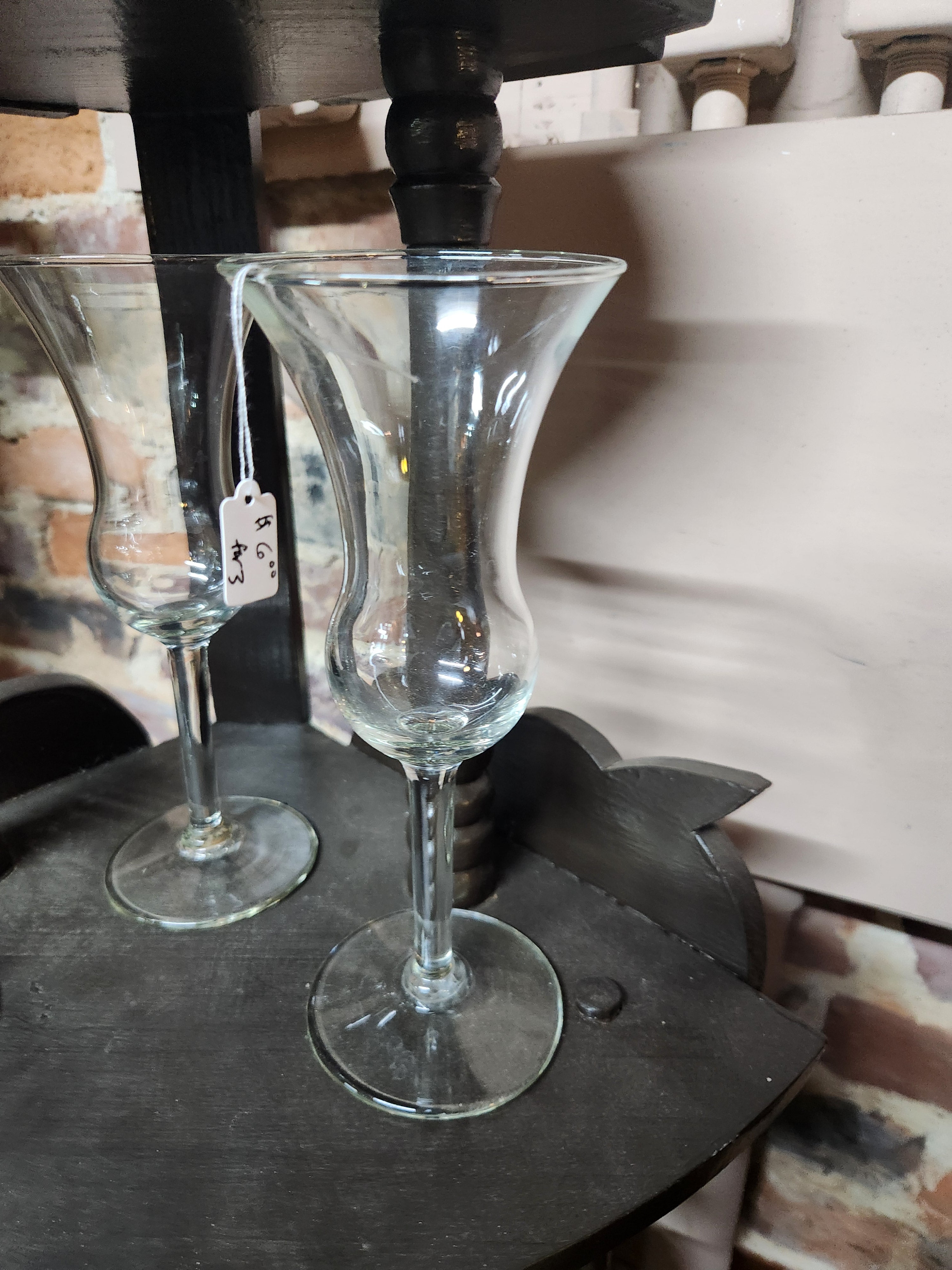 3 Vintage Bell-Shaped Cordial Glasses