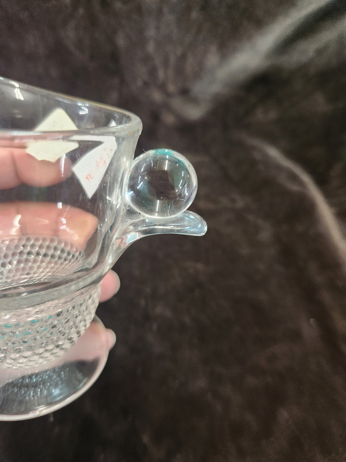 Vintage Duncan & Miller Clear Glass Creamer Teardrop Pattern