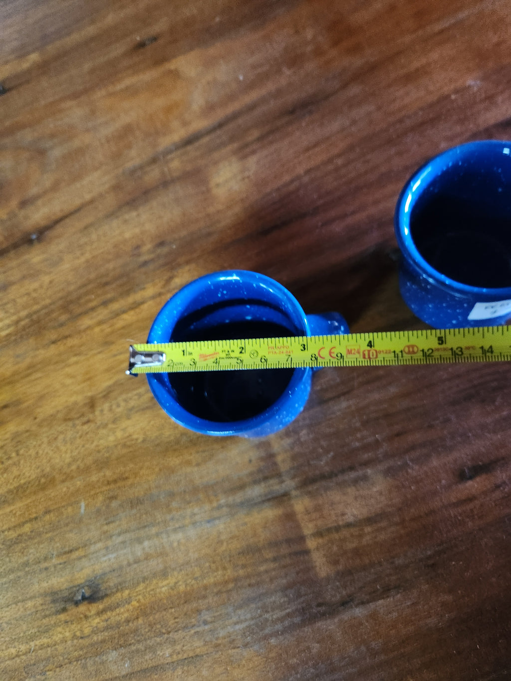 Blue Speckled Small Coffee Cup Enamel Ware