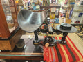 Vintage Cast Iron Black Balance Scale with Large Curved Scoop and Flat Platform Fairbanks