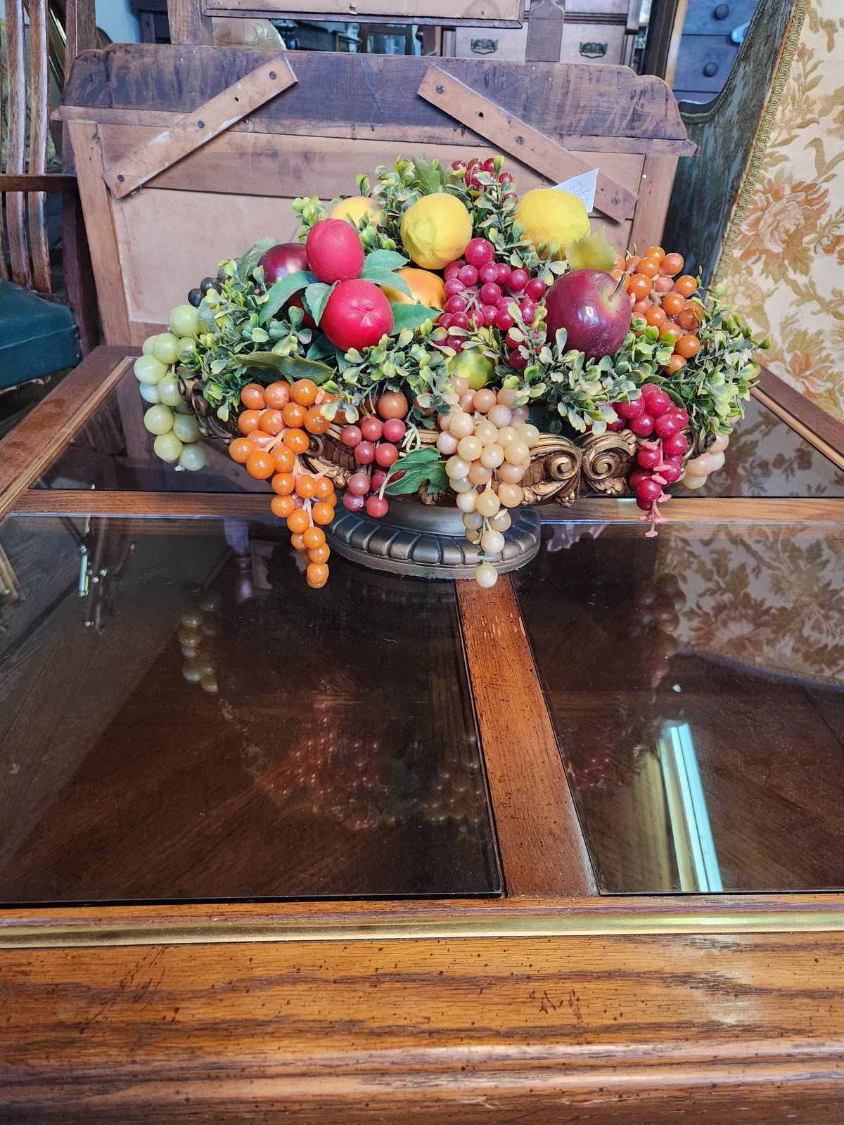 Vintage Artificial Harvest Fruit Centerpiece