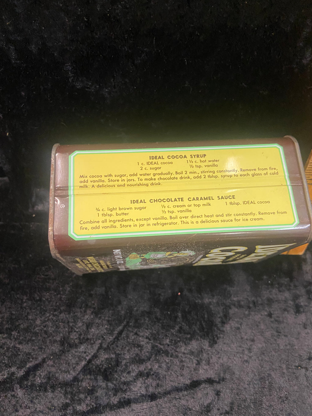 Vintage 8oz Ideal Dutch Process Cocoa Tin Wilbur Chocolate Co.
