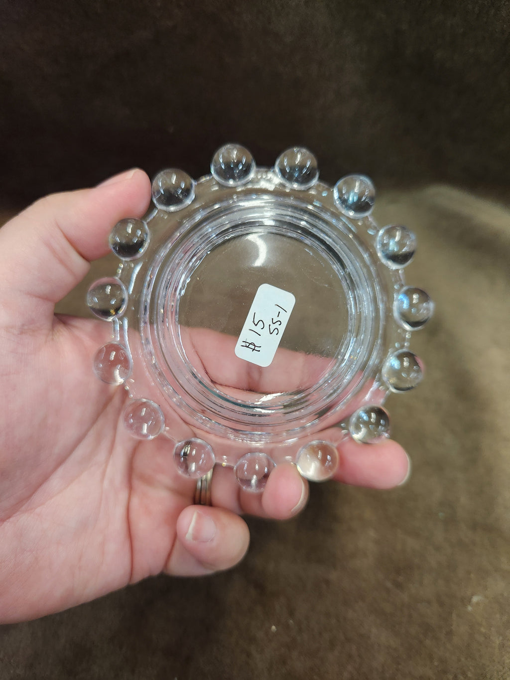 Vintage Clear Glass Bubble Ashtray or Trinket Dish
