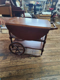 VIntage Solid Wood Drop-Leaf Tea & Bar Cart