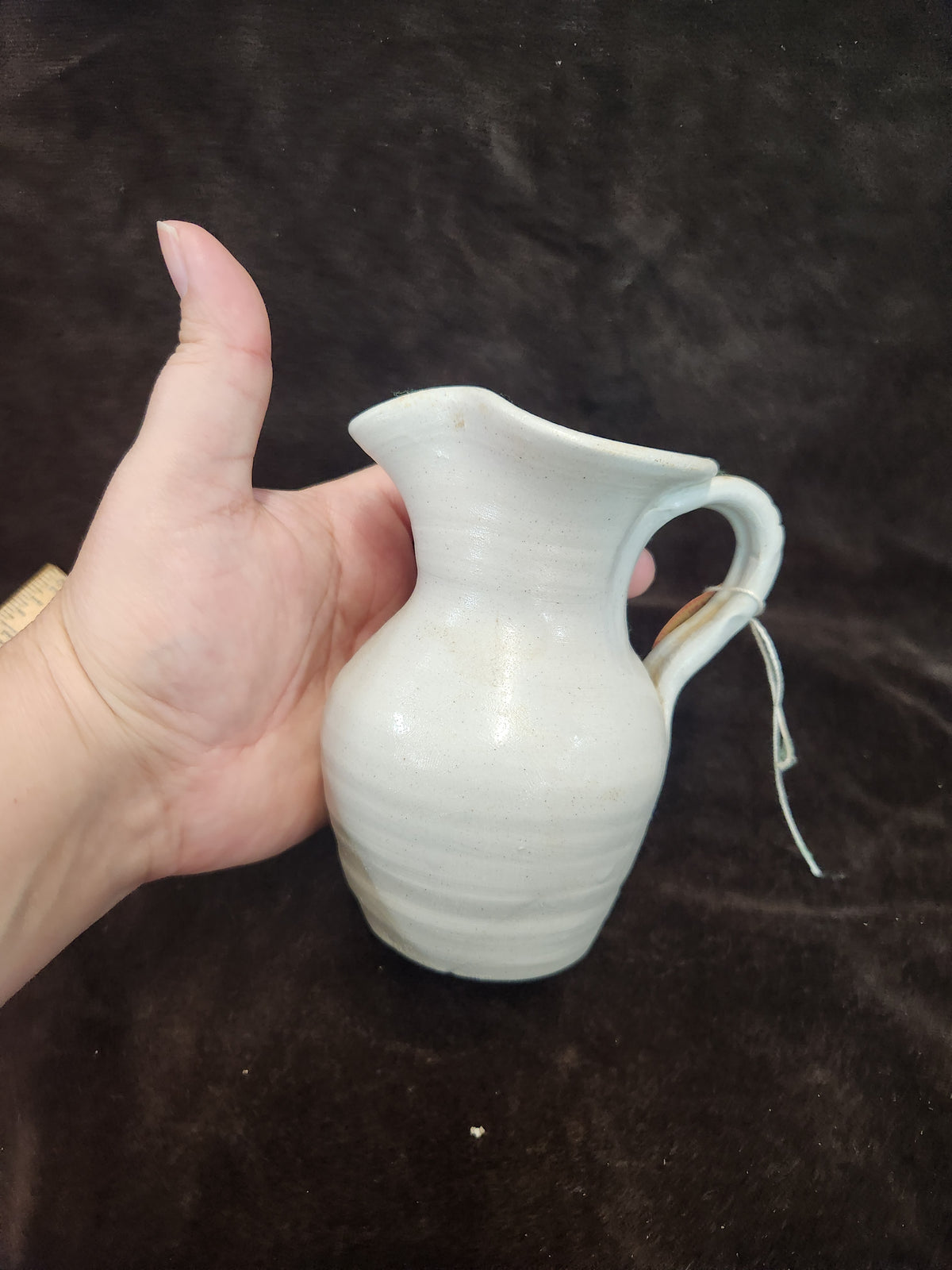 Vintage Williamsburg Pottery Salt-Glazed Stoneware Small Pitcher